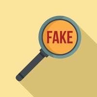Search fake news icon, flat style vector
