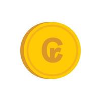 Gold coin with cruzeiro sign icon, flat style vector