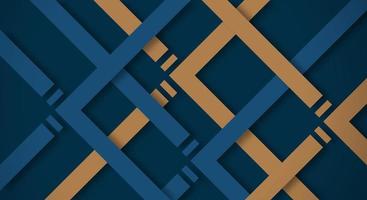 Abstract Dark Blue 3D Background with Gold Lines Paper Cut Style Textured. Usable for Decorative web layout, Poster, Banner, Corporate Brochure and Seminar Template Design vector