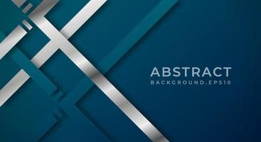 Abstract Dark Blue 3D Background with Silver and Blue Lines Paper Cut Style Textured. Usable for Decorative web layout, Poster, Banner, Corporate Brochure and Seminar Template Design vector