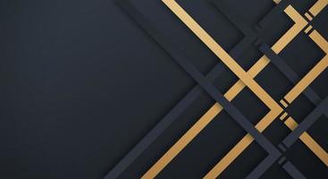 Abstract Dark Navy 3D Background with Gold and Black Lines Paper Cut Style Textured. Usable for Decorative web layout, Poster, Banner, Corporate Brochure and Seminar Template Design vector