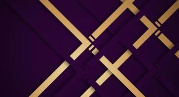 Abstract Dark Purple 3D Background with Gold and Purple Lines Paper Cut Style Textured. Usable for Decorative web layout, Poster, Banner, Corporate Brochure and Seminar Template Design vector