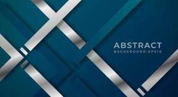 Abstract Dark Blue 3D Background with Silver and Blue Lines Paper Cut Style Textured. Usable for Decorative web layout, Poster, Banner, Corporate Brochure and Seminar Template Design vector