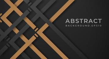 Abstract Dark Black 3D Background with Gold Lines Paper Cut Style Textured. Usable for Decorative web layout, Poster, Banner, Corporate Brochure and Seminar Template Design vector