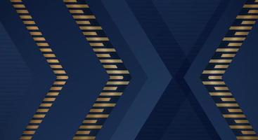 Abstract Dark Blue Background with Gold Line Arrow Direction Geometric Triangle Design Modern Futuristic vector