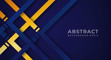 Abstract Dark Blue 3D Background with Gold Lines Paper Cut Style Textured. Usable for Decorative web layout, Poster, Banner, Corporate Brochure and Seminar Template Design vector