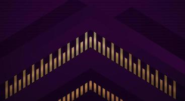 Abstract Dark Purple Background with Gold Line Arrow Direction Geometric Triangle Design Modern Futuristic vector