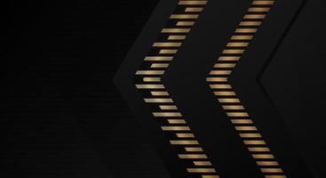 Abstract Dark Black Background with Gold Line Arrow Direction Geometric Triangle Design Modern Futuristic vector