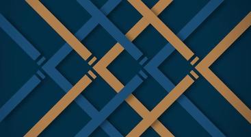 Abstract Dark Blue 3D Background with Gold Lines Paper Cut Style Textured. Usable for Decorative web layout, Poster, Banner, Corporate Brochure and Seminar Template Design vector
