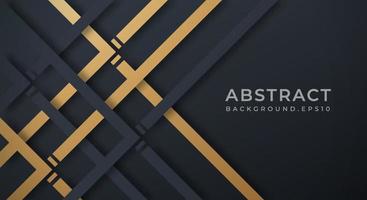 Abstract Dark Navy 3D Background with Gold and Black Lines Paper Cut Style Textured. Usable for Decorative web layout, Poster, Banner, Corporate Brochure and Seminar Template Design vector