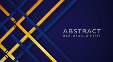 Abstract Dark Blue 3D Background with Gold Lines Paper Cut Style Textured. Usable for Decorative web layout, Poster, Banner, Corporate Brochure and Seminar Template Design vector