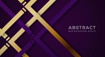 Abstract Dark Purple 3D Background with Gold and Purple Lines Paper Cut Style Textured. Usable for Decorative web layout, Poster, Banner, Corporate Brochure and Seminar Template Design vector