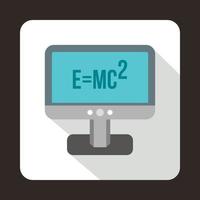 Monitor with the Theory of Relativity formula icon vector