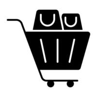 icono de carrito de compras, vector editable