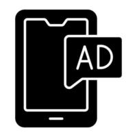 An icon design of mobile ad vector