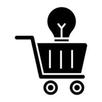 icono de descarga premium de idea de compras vector