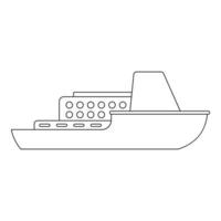 icono de barco grande, estilo de contorno. vector