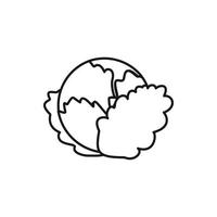 Cabbage icon, outline style vector