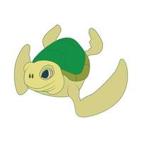 Sea turtle icon, cartoon style vector