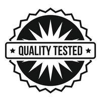 Quality tested logo, simple style. vector