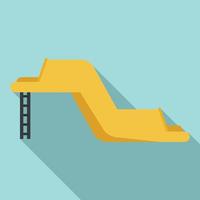 Rubber waterpark slide icon, flat style vector