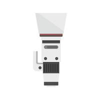 High zoom lens icon, flat style vector