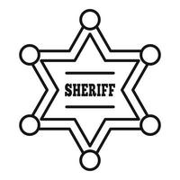icono de estrella del sheriff, estilo de esquema vector