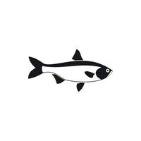 Fish icon, simple style vector