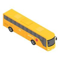 icono de autobús escolar de europa, estilo isométrico vector