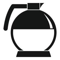Round coffee glass icon, simple style vector