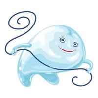 Dental floss icon, cartoon style vector