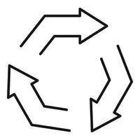 icono de reciclaje de basura, estilo de esquema vector
