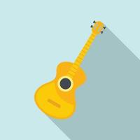 icono de guitarra acústica, estilo plano vector