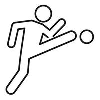 Soccer player kick icon, outline style vector