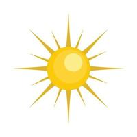 Sun icon, flat style vector