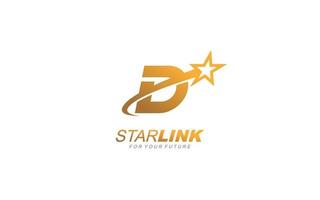 D logo star for branding company. letter template vector illustration for your brand.