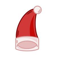 Cartoon red Santa hat illustration. EPS 10 vector