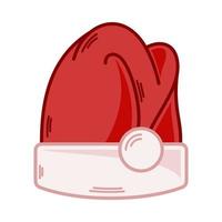 Cartoon red Santa hat illustration. EPS 10 vector