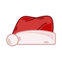 Cartoon red Santa hat illustration. EPS 10 vector