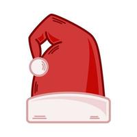 Cartoon red Santa hat illustration. EPS 10 vector