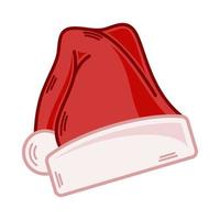 Cartoon red Santa hat illustration. EPS 10 vector