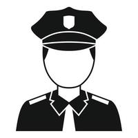 Policeman avatar icon, simple style vector