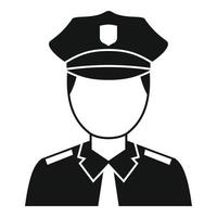 Policeman avatar icon, simple style vector