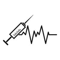 Syringe icon, simple style vector