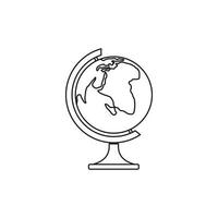 Globe icon in outline style vector