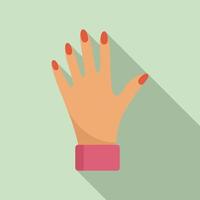 Polish hand nails icon, flat style vector