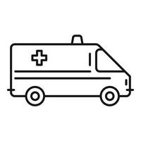 Ambulance car icon, outline style vector