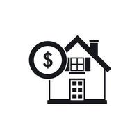 House and dollar sign icon, simple style vector