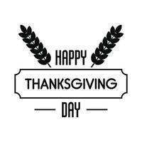 Thanksgiving day logo, simple style vector