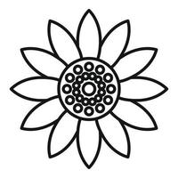 Helianthus flower icon, outline style vector